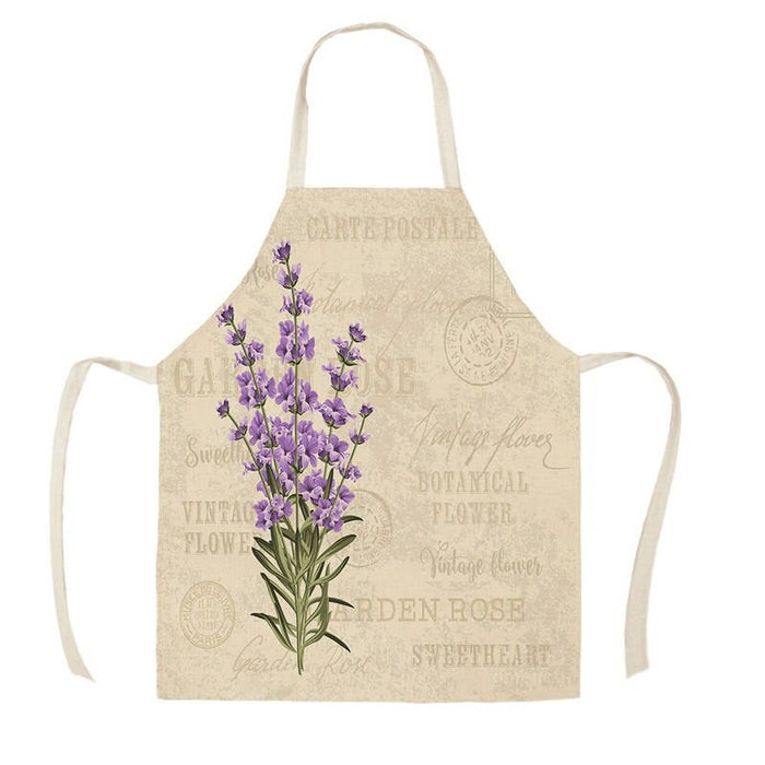 Printed Lavender Linen Aprons