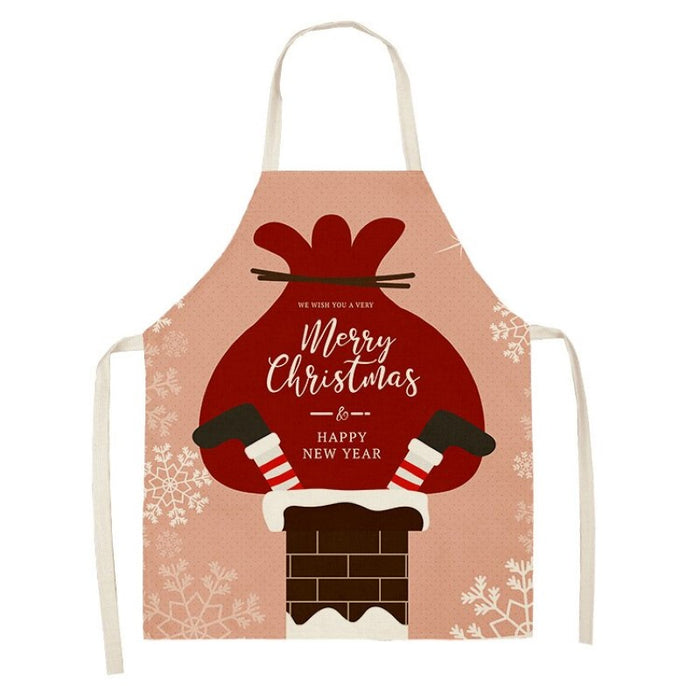 Santa Deer Pattern Cleaning Apron