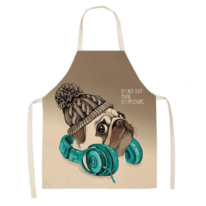 Pug Graphic Printed Apron