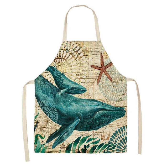 Turtle Fish Printed Kitchen Apron