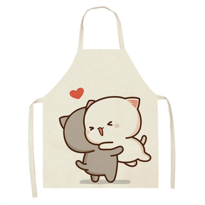 Kawaii Cat Print Kitchen Grease Resistant Apron