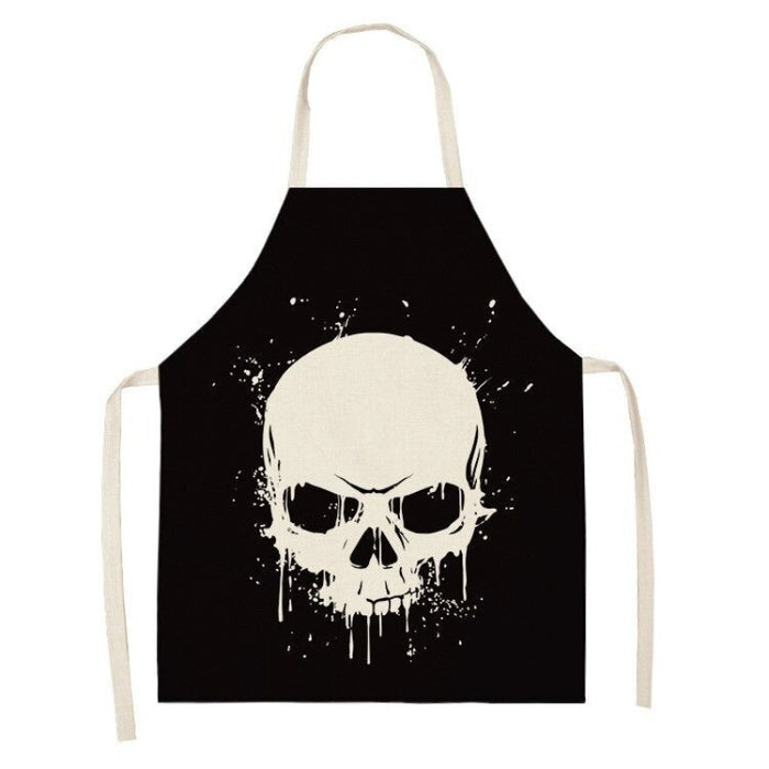 Funny Black And White Skull Series Apron