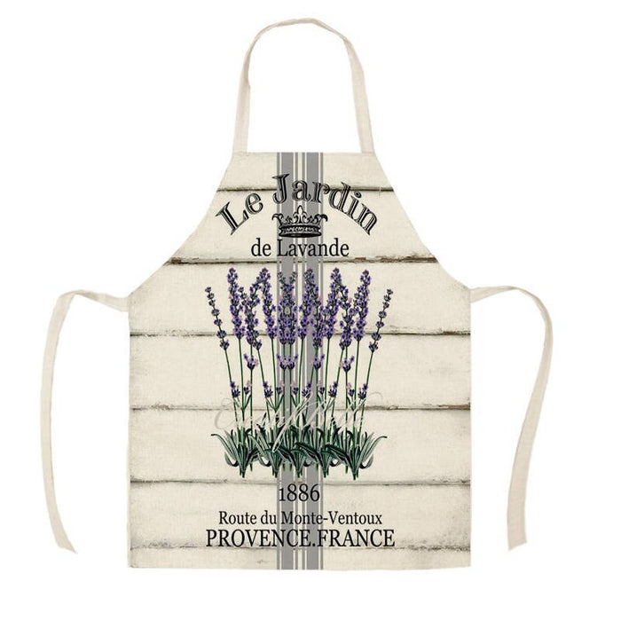 Printed Lavender Linen Aprons