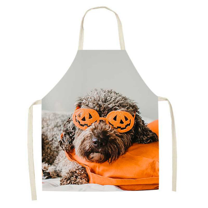 Dog Faces Print Apron