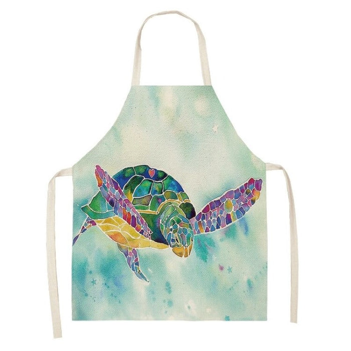 Turtle Fish Printed Kitchen Apron