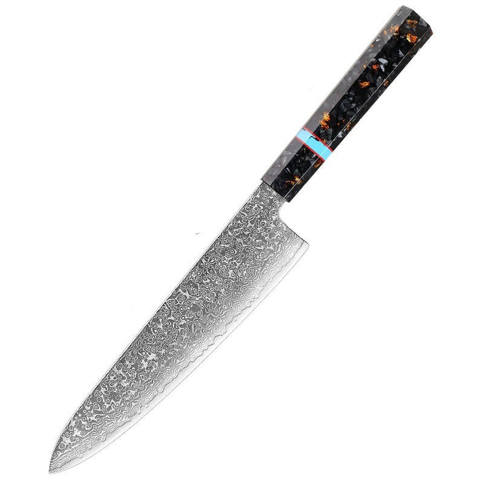 8 Inch Damascus Black Resin Chef Knife