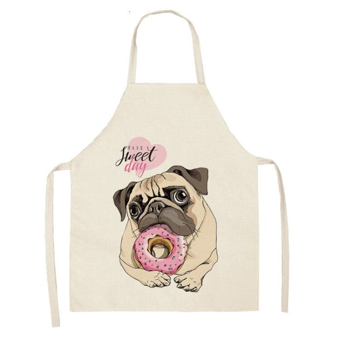 Pug Graphic Print Apron