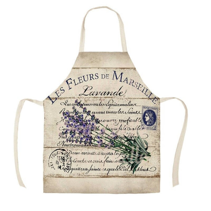 Printed Lavender Linen Aprons