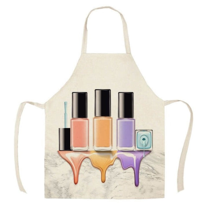 Colorful Nail Polish Print Sleeveless Apron