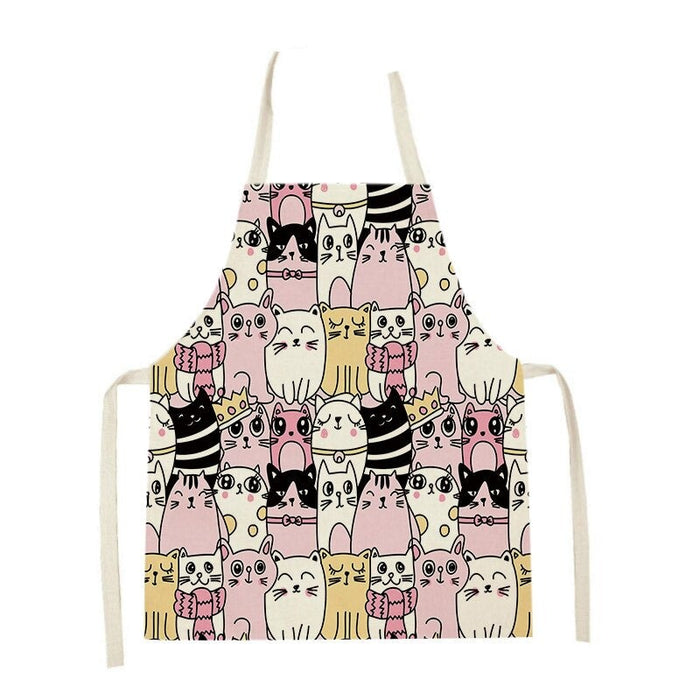 Cat Graphic Print Home Apron