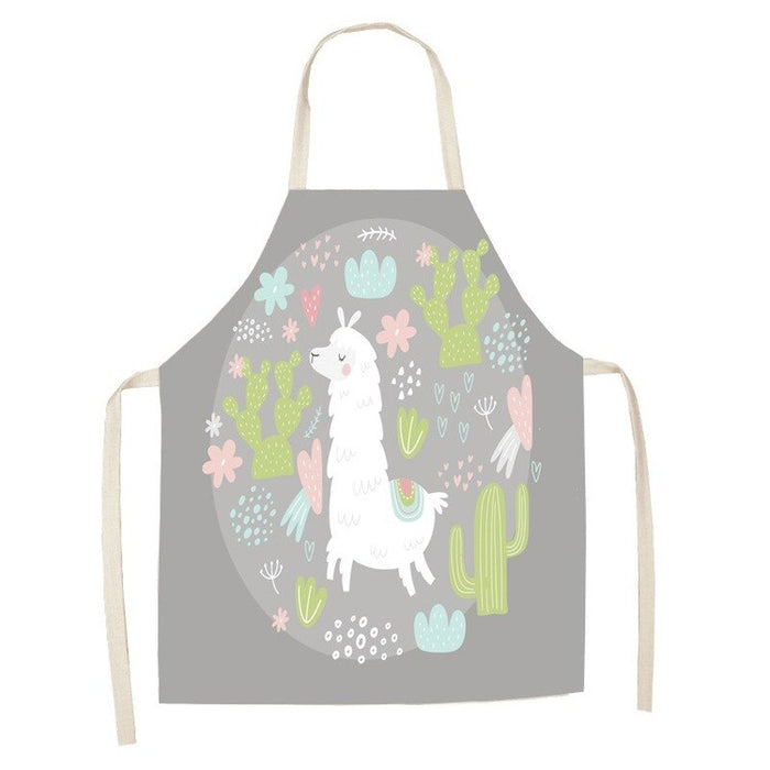 Cartoon Zebra Alpaca Pattern Apron