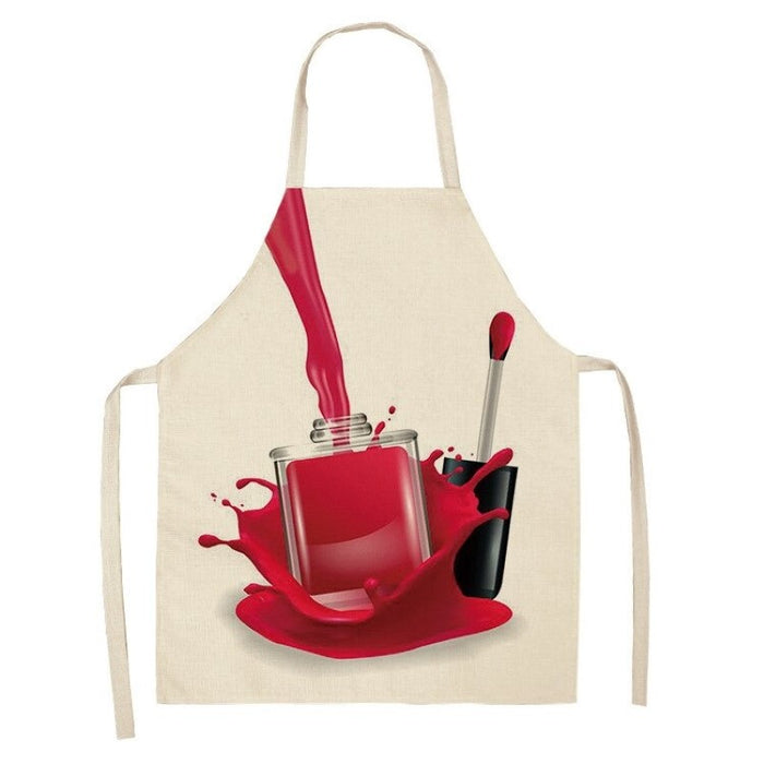 Perfume Lipstick Print Apron