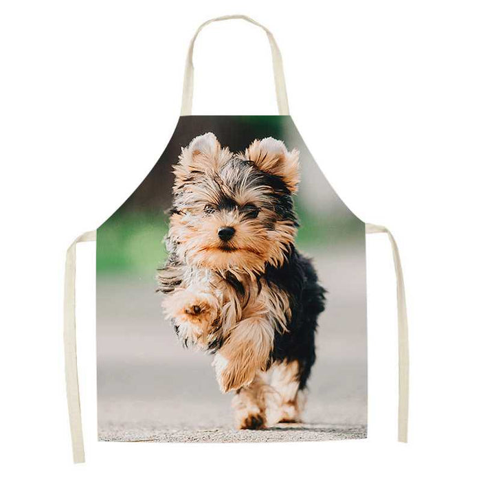 Dog Faces Print Apron