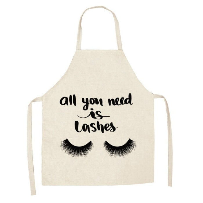 Sleeveless Lashes Linen Patterned Aprons