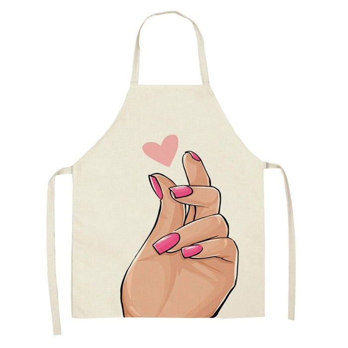 Nails Pink Printed Sleeveless Apron