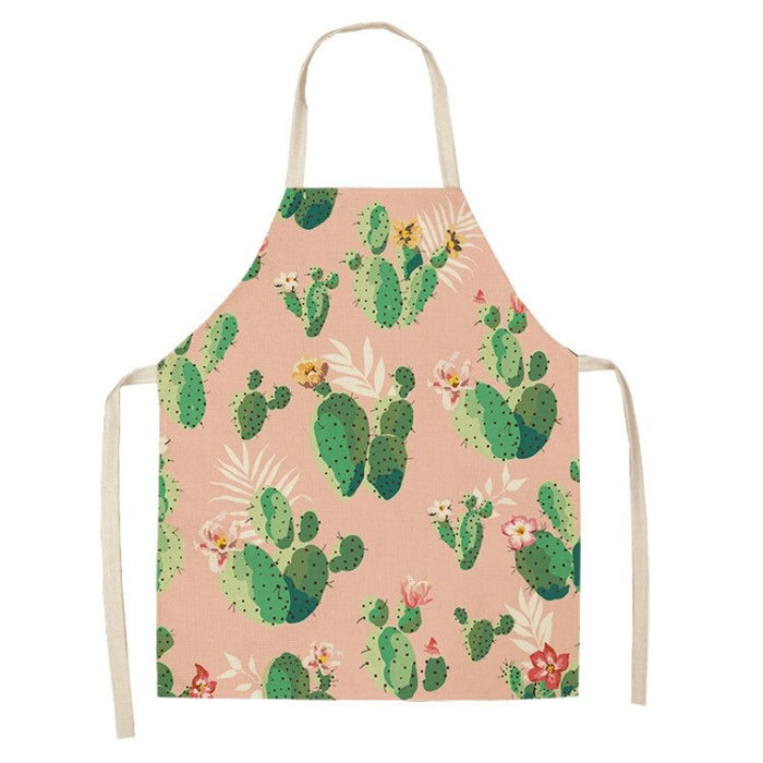 Floral Cactus Print Sleeveless Apron