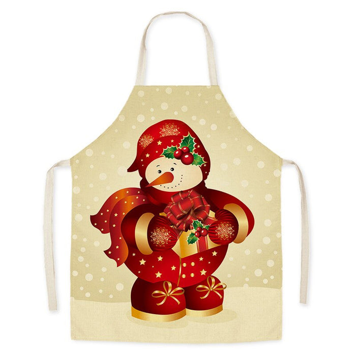 Christmas Cartoon Style Print Kitchen Apron