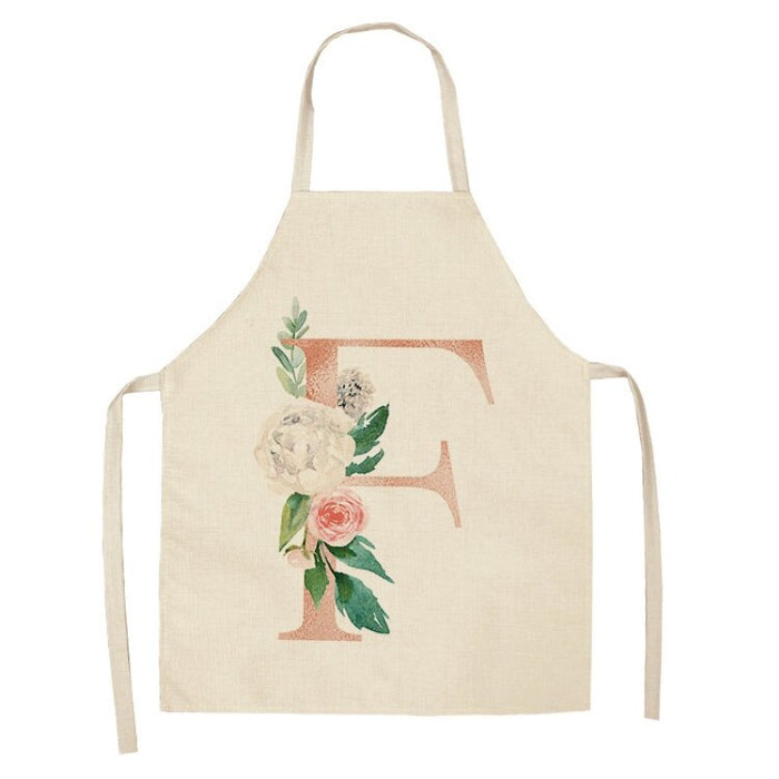 Pink Letter Flower Kitchen Apron