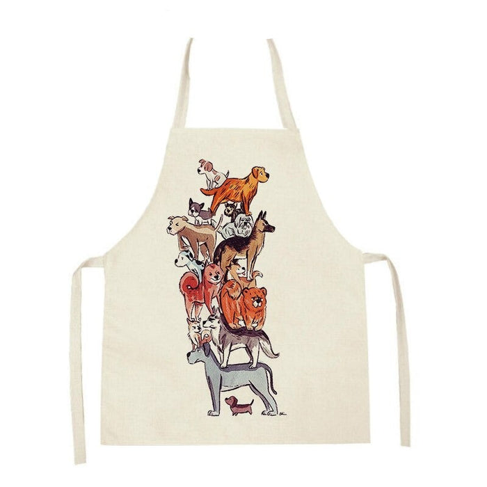 Printed Cartoon Dogs Cleaning Apron