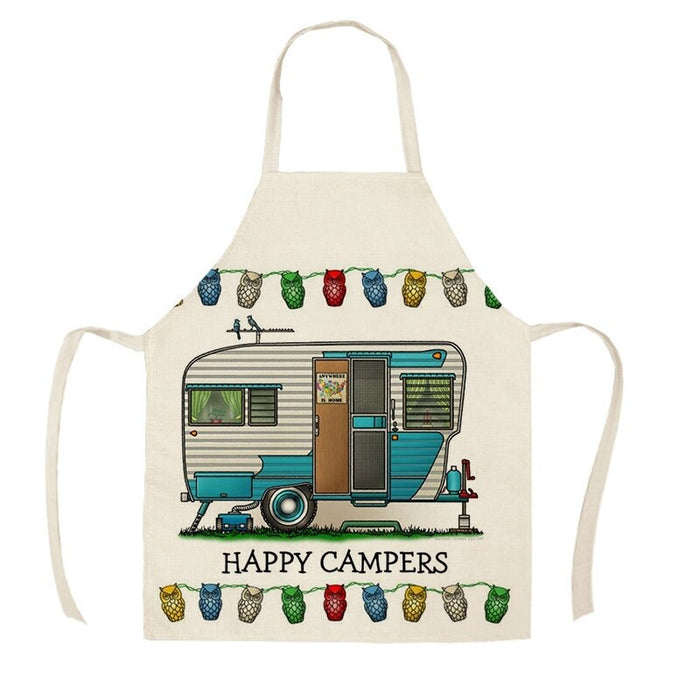 Printed Camping Vans Sleeveless Aprons