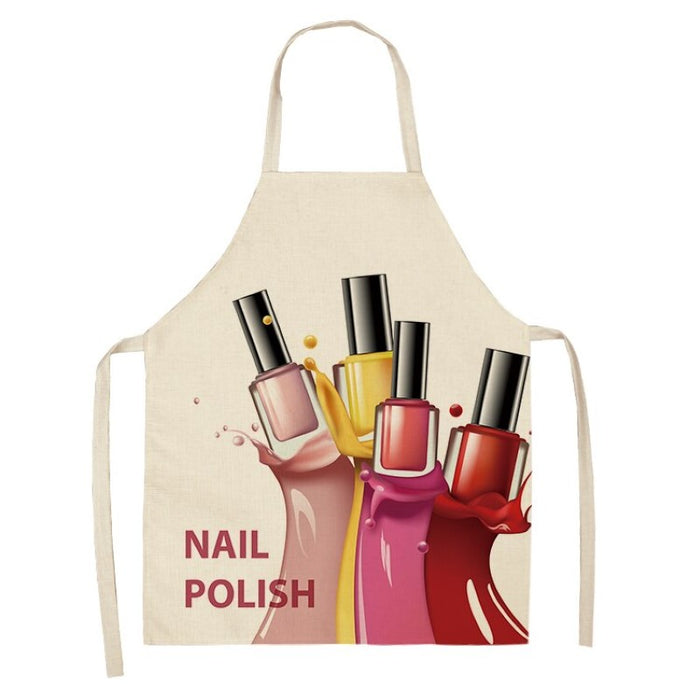 Lipstick Nail Polish Printed Apron