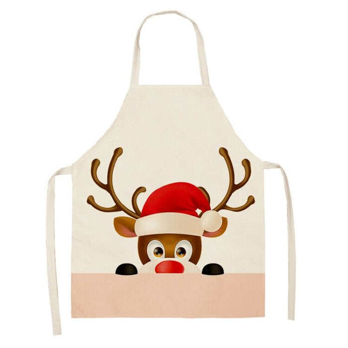 Santa Deer Pattern Cleaning Apron