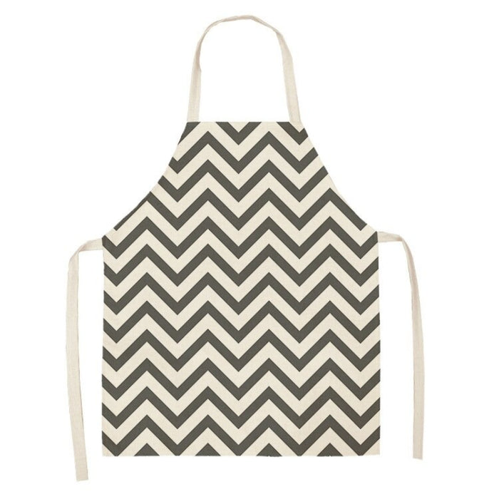 Geometric Print Linen Aprons