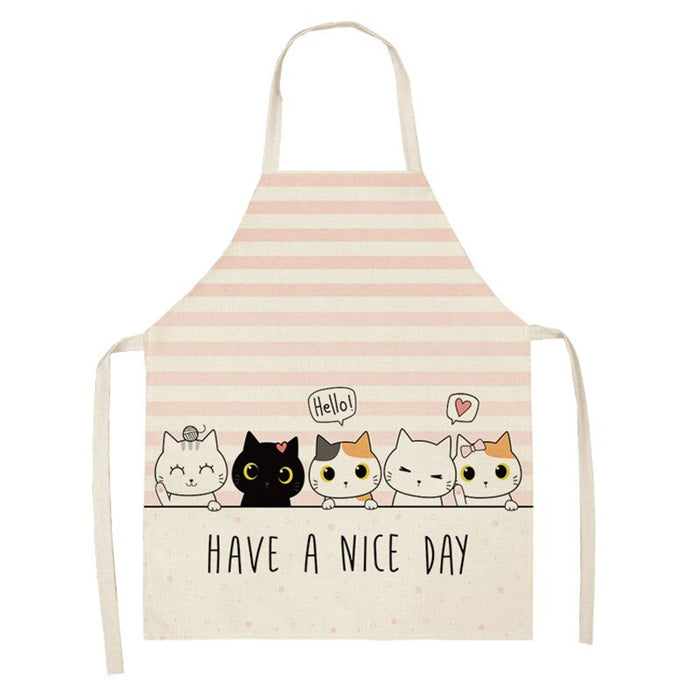 Cooking Cat Printed Sleeveless Apron