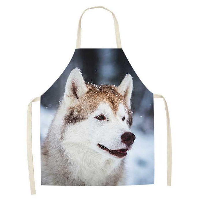 Dog Faces Print Apron