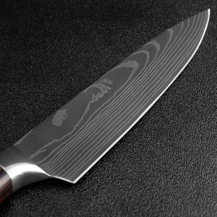 Damascus Laser Pattern Utility Chef Knife