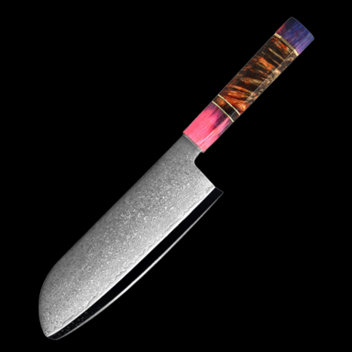 Japanese Santoku Damascus Stainless Steel Knife