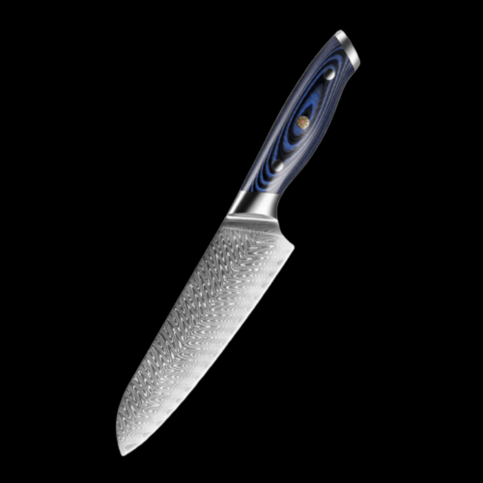 Japanese Damascus Steel Santoku Chef Knife