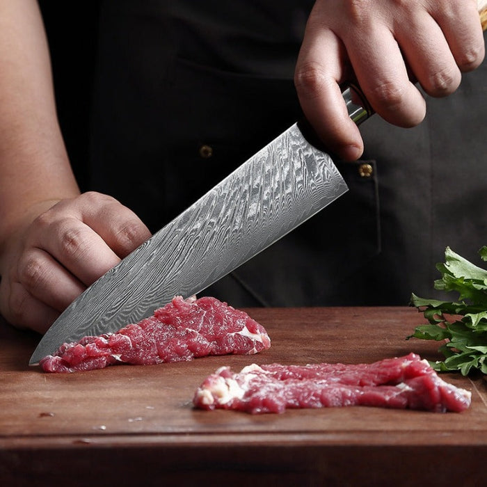 The Pink 8 Inch Damascus Boning Steak Knife