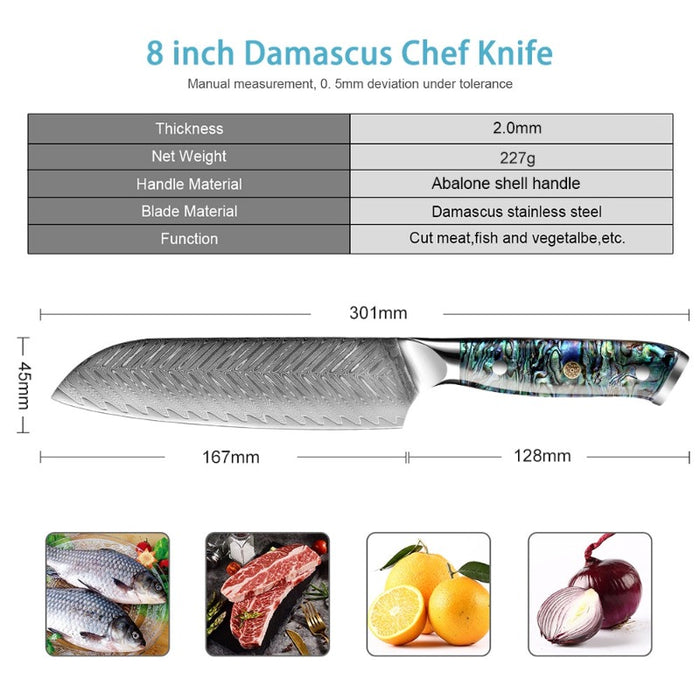 7 Inch Japanese Santoku Stainless Steel Knife