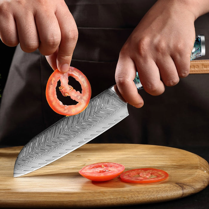 7 Inch Japanese Santoku Stainless Steel Knife