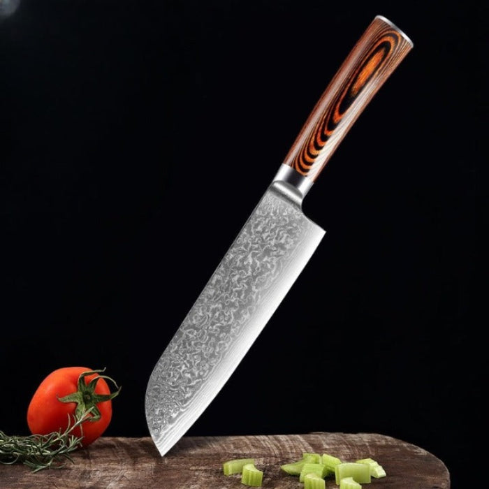 Japanese Style Damascus Santoku Knife