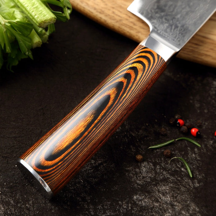 Japanese Style Damascus Santoku Knife