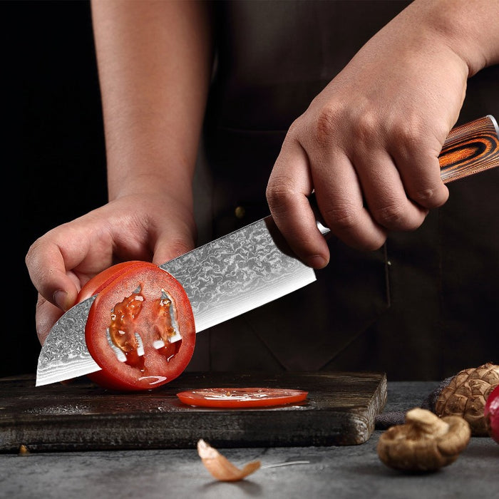 Japanese Style Damascus Santoku Knife