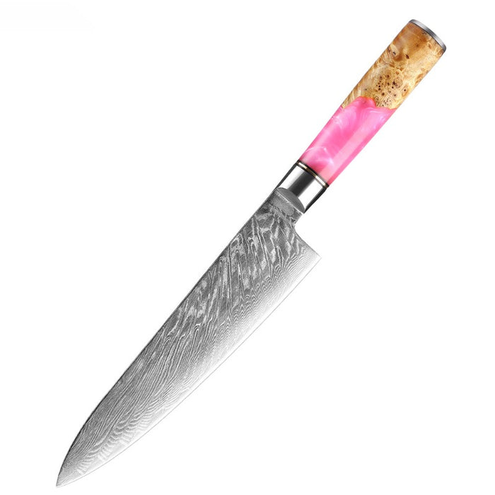 The Pink 8 Inch Damascus Boning Steak Knife