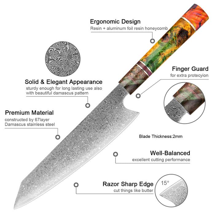 The 8 Inch Stainless Steel 67 Layer Chef Knife