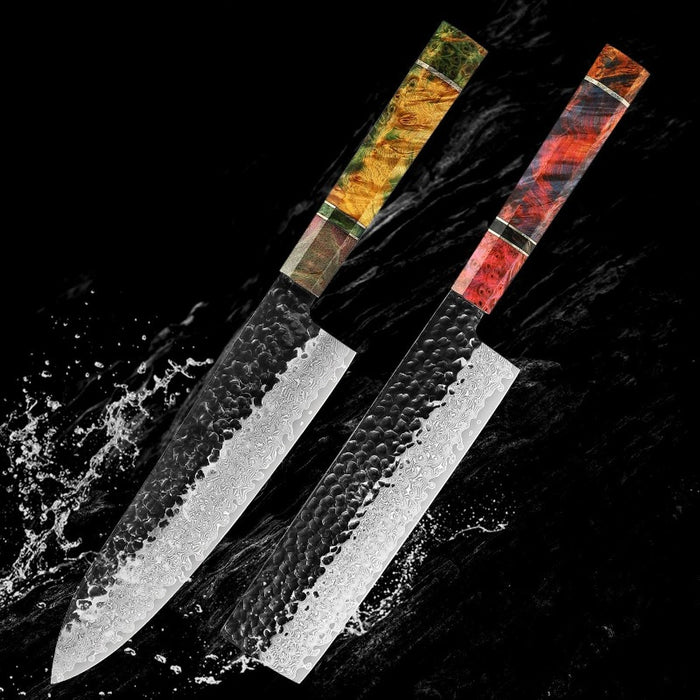 The Forged Damascus Steel Knife Set