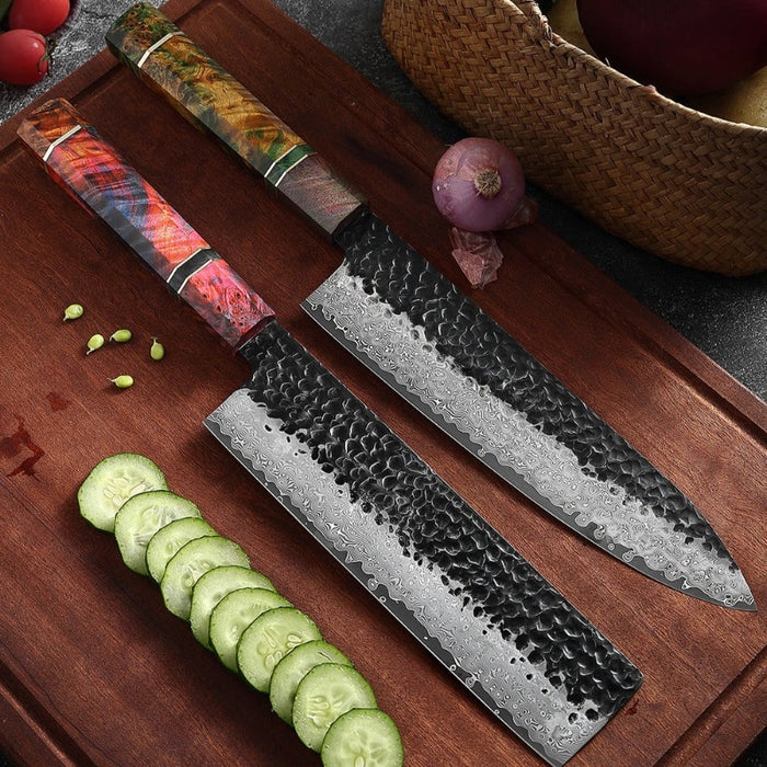 The Forged Damascus Steel Knife Set