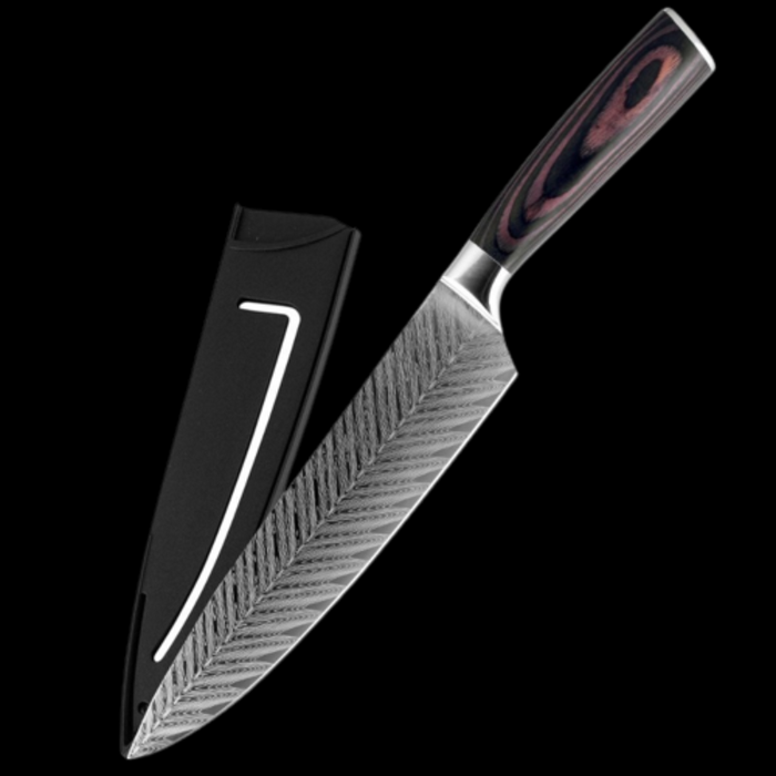 The 8 inch Patterned Japanese Stainless Steel Chef Knife