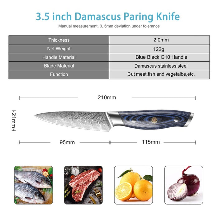 3.5 inch Japanese Damascus Steel Paring Knife