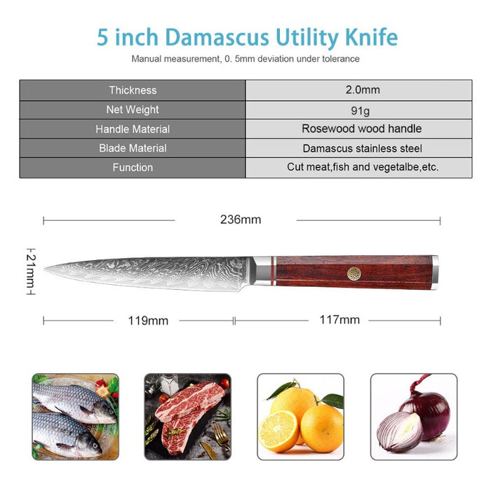 Japanese 67 Layers Damascus Boning Steak Knife