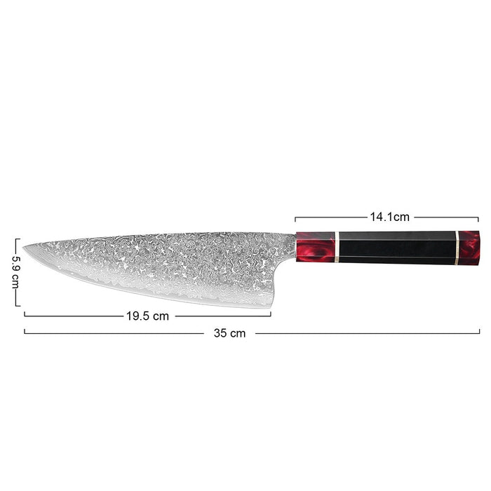 The 8 Inch Damascus Samurai Steel Chef Knife