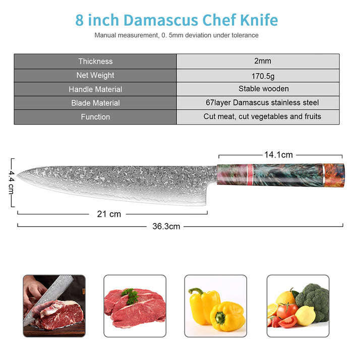 Damascus Chef Knife Vg10 67 Layers Knife