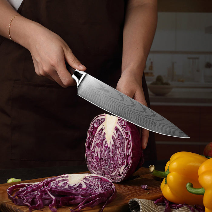 The Laser Damascus Pattern Steel Chef Knife