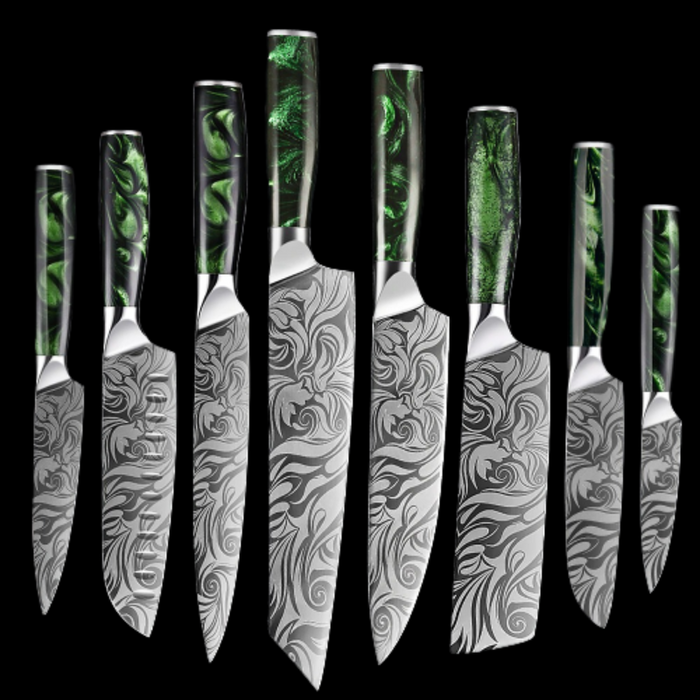 8 Pieces Ultra Sharp Stainless Steel Kitchen Knife Sets