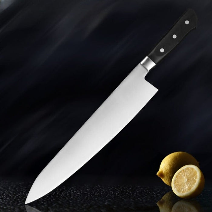 12-Inch Stainless Steel Chef Knife With Plastic Handle